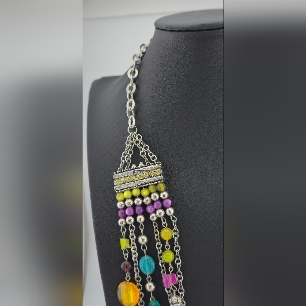 Lane Bryant Multi-Strand Colorful Beaded Necklace 22-28” Adjustable Length - Picture 5 of 9